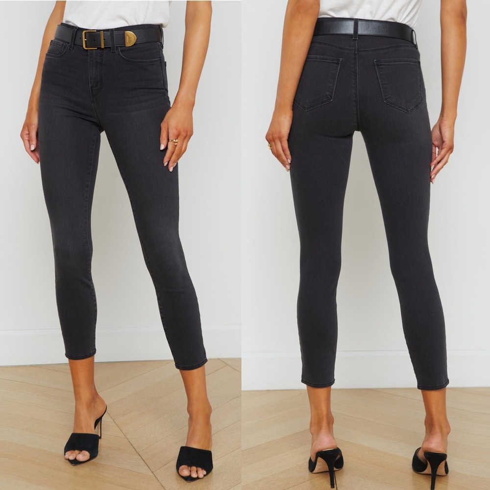 L’agence Margot High Rise Cropped Skinny Stretch Jeans Black Women’s Size 29